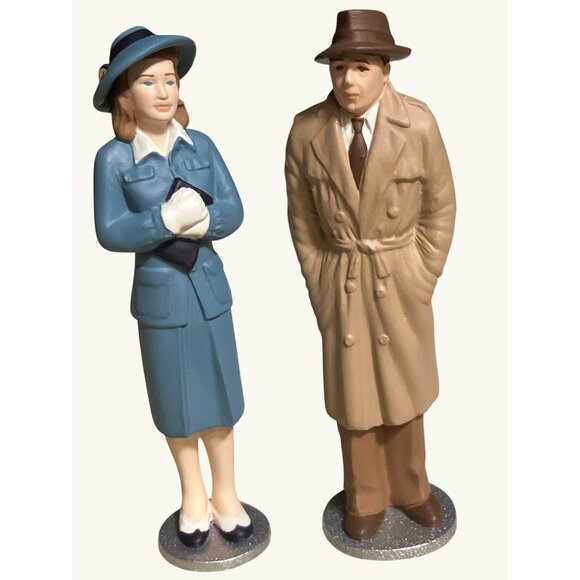 Hallmark Casablanca Ornament Set Of 3 Humphrey Bogart Ingrid Bergman Characters - Picture 10 of 11